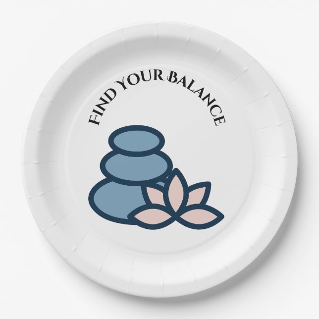 Find Your Balance Paper Plate (Front)