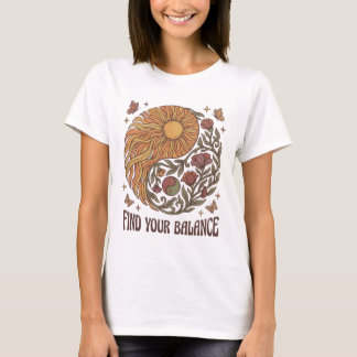 Find Your Balance Vintage Retro Sun T-Shirt