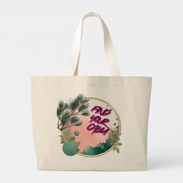 Find Your Calm Large Tote Bag (Back)