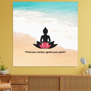 "Find your centre, ignite your spirit." YOGA LOVER Canvas Print