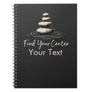 Find Your Centre Minimalist Zen Stones Notebook