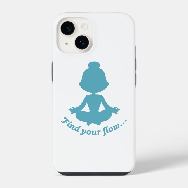 Find Your Flow Phone Case (Cyan) (Back)