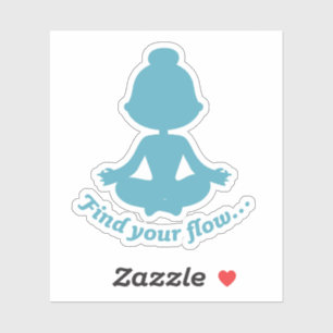 Find Your Flow Sticker (Cyan)