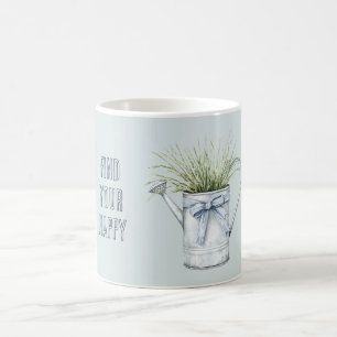 Find Your Happy Grass Blue Watering Can Coffee Mug