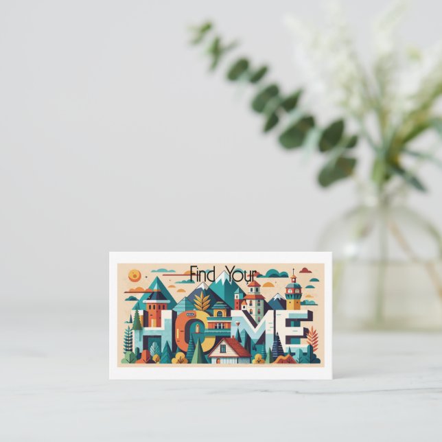 "Find Your Home" Realtor Business Card (Standing Front)