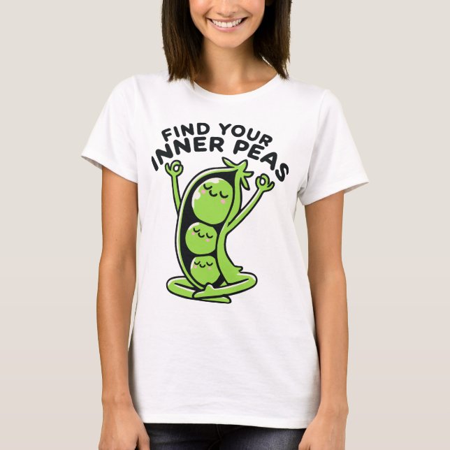 Find Your Inner Peas Yoga Pun T-Shirt (Front)