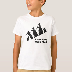Find Your Own Peak– Inspirational Penguin Design T-Shirt