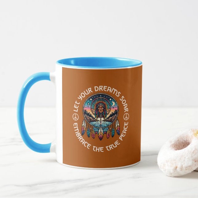 Find Your Peace Mug Dreamcatcher Mug (With Donut)