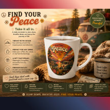 Find Your Peace Rustic Sunset Camper Mug | Cosy Na