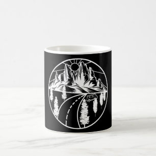 Find Your Road Simple White Design In Black Coffee Mug