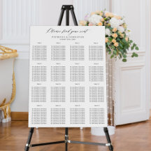 Find your seat chic script wedding seating chart