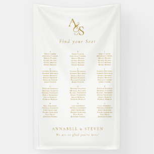 Find Your Seat! Monogram White Wedding Banner