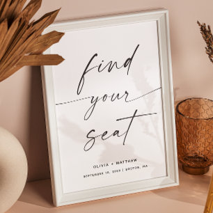 Find Your Seat Sign   Minimalist Wedding Seating