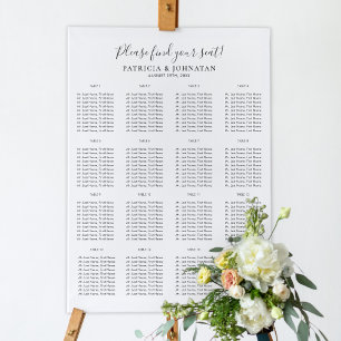 Find your seat simple script wedding seating chart