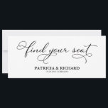 Find your Seat Wedding Seating Chart Title Card<br><div class="desc">Transform your wedding day into a celebration of sophistication and elegance with our stunning black and white modern wedding suite! You can personalise it with just a few clicks to express your unique love story. This inspiring collection includes everything you need to create a beautifully cohesive atmosphere, featuring matching menu...</div>