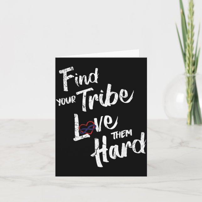 Find Your Tribe Love Them Hard Funny Family Reunio Card (Front)