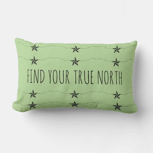 Find Your True North Inspirational Lumbar Cushion (Front)