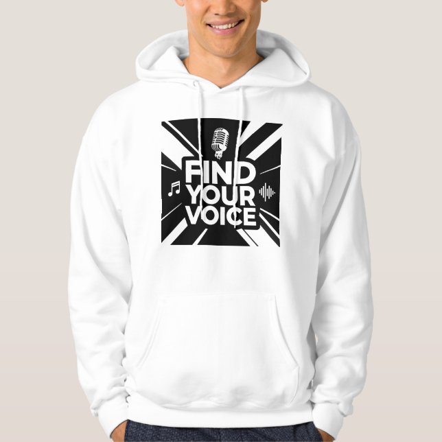 Find Your Voice Microphone Podcast Hoodie (Front)