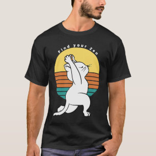 Find Your Zen Retro Yoga Cat Present T-Shirt