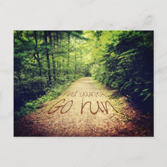 Find Yourself Go Run Inspirational Runners Quote Postcard (Front)