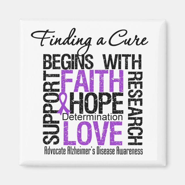 Finding a Cure For Alzheimers Disease Magnet (Front)