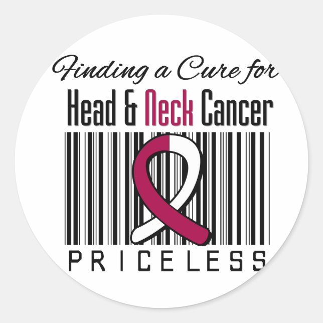 Finding a Cure For Head and Neck Cancer PRICELESS Classic Round Sticker (Front)