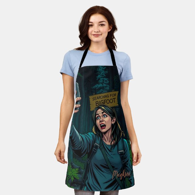 Finding Bigfoot Sasquatch Selfie Apron (Worn)