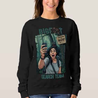 Finding Bigfoot Sasquatch Selfie Black Sweatshirt