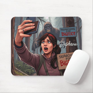 Finding Bigfoot Sasquatch Selfie Mouse Pad