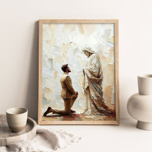 Finding Faith, Digital Christian Art, Jesus Savior Poster