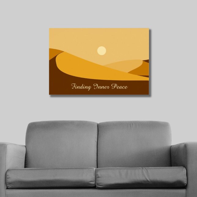 Finding Inner Peace, Desert Landscape Yellow Art  Poster (Finding Inner Peace, Desert Landscape)