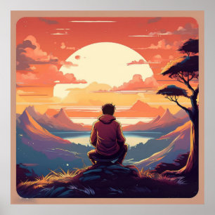 "Finding Light in the Dark: A Retro Reflection" Poster