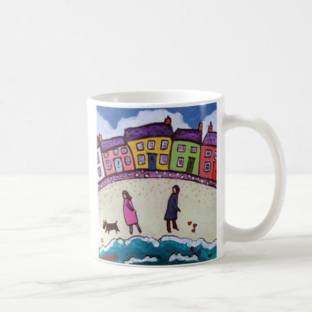 Finding love on the beach by Helen Elliott Coffee Mug (Right)