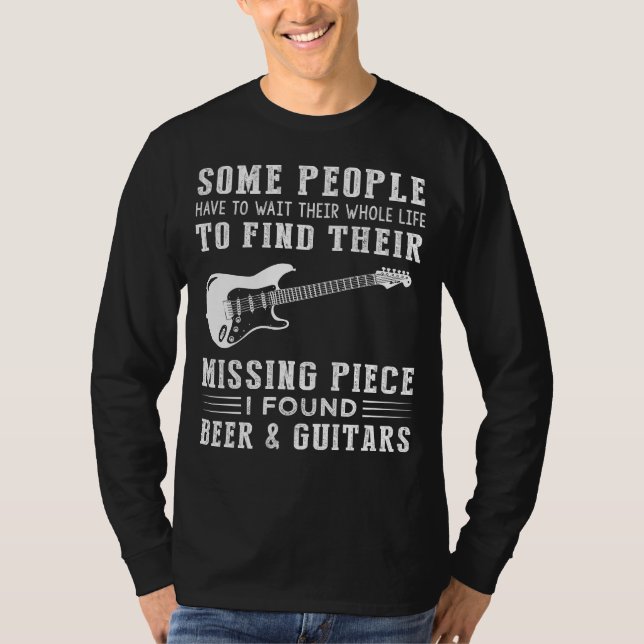 Finding My Missing Piece: Beer, Guitar, and Rhythm T-Shirt (Front)