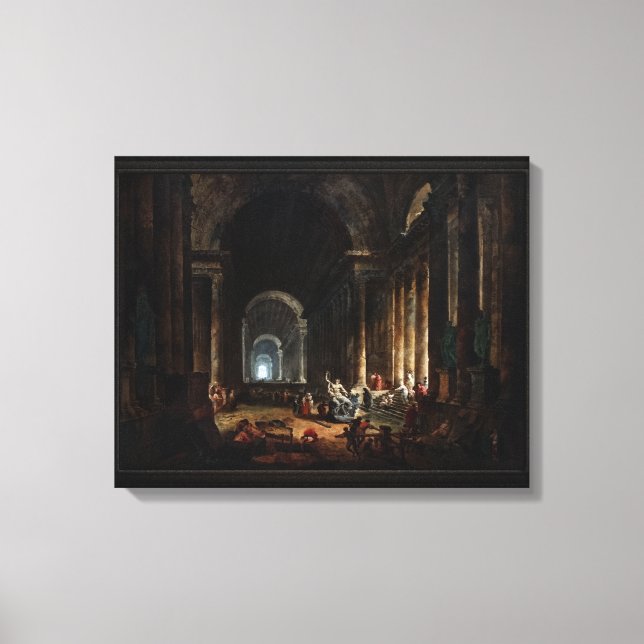 Finding Of The Laocoon by Hubert Robert Canvas Print (Front)