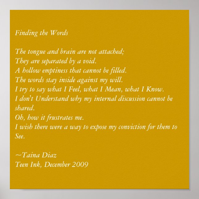 Finding the Words Poster (Front)