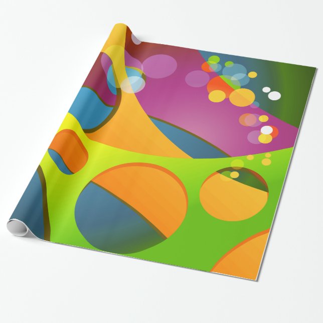 Fine Abstract Cool Colourful Geometric Fashion Wrapping Paper (Unrolled)
