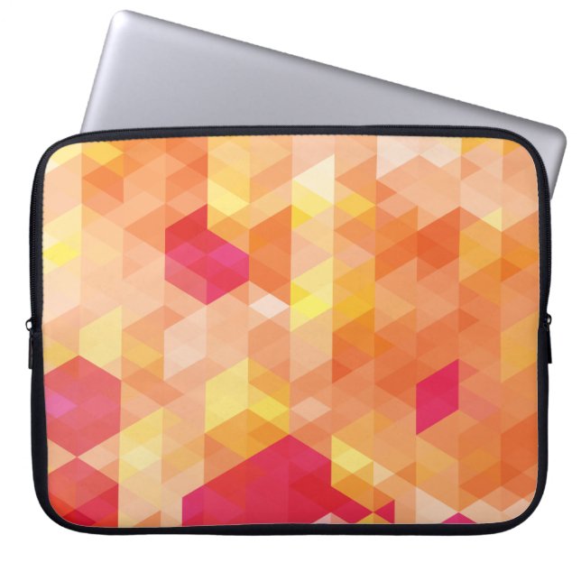 Fine Abstract Geometric Cool Retro Fashion Laptop Sleeve (Front)