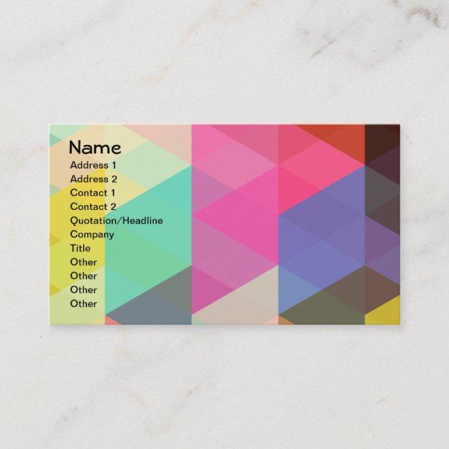 Fine Abstract Geometric Pattern Business Card (Front)
