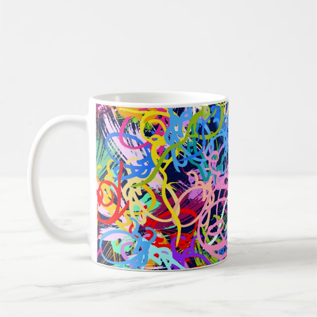 Fine Art background. Seamless pattern with grunge  Coffee Mug (Left)