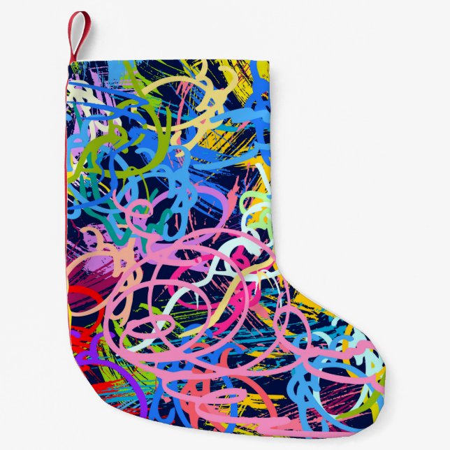 Fine Art background. Seamless pattern with grunge  Small Christmas Stocking (Front)
