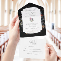 Fine Art Black Floral Calligraphy