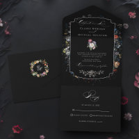 Fine Art Black Floral Calligraphy