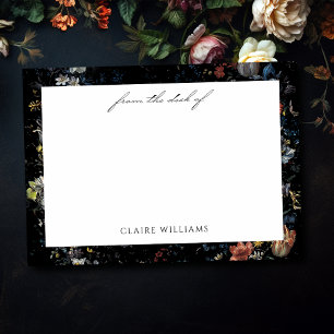 Fine Art Black Floral Calligraphy Card