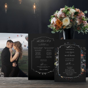 Fine Art Black Floral Calligraphy Programme