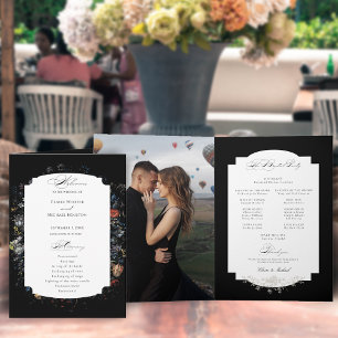 Fine Art Black Floral Calligraphy Programme