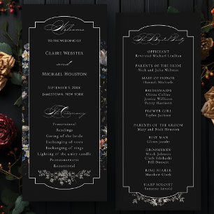 Fine Art Black Floral Calligraphy Programme