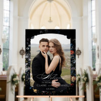 Fine Art Black Floral Calligraphy Welcome