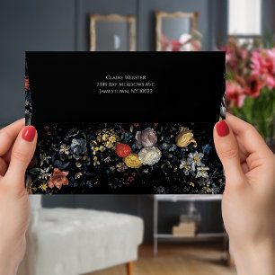 Fine Art Black Floral  Envelope