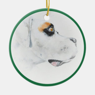 Fine Art Boxer Dog Merry Christmas Decoration